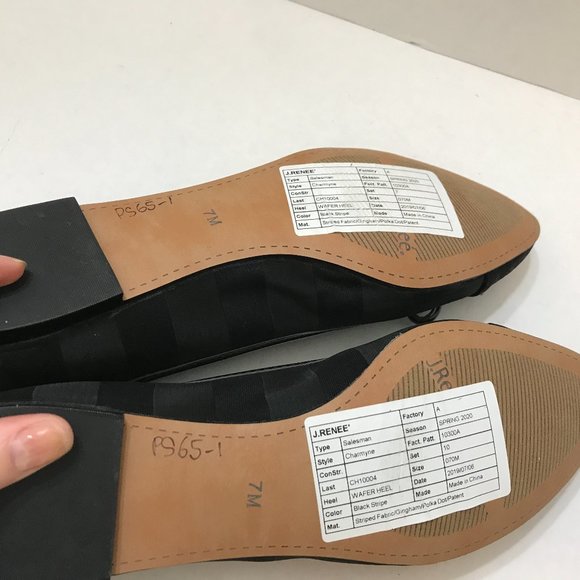 J Renee’ Satin Striped Bow Adorned Flat - Picture 6 of 6